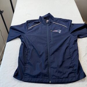 NFL New England Patriots Windbreaker Mens XL Navy Blue Good Full Zip Jacket
